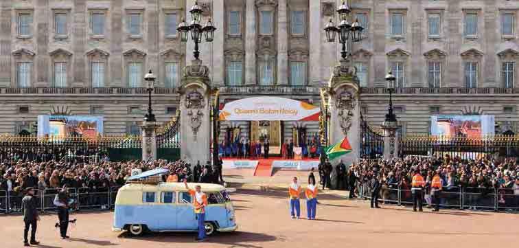 On Commonwealth Day, 13 delivered the specially-designed Baton to Buckingham Palace for the Queen to place her message inside.