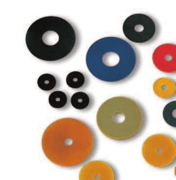 DISC CUPS Apart from some standard rubber discs, these articles are generally produced upon specific request by the client and for a minimum amount to be