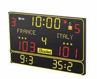 Viewing distance: 60m / 90m / 120m Display features available: Game clock - Time, Game clock stop indicator, Scores, Period