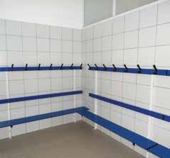 with back & peg rail, fixed on wall, 2m long S36051