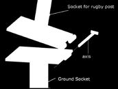 Rugby Posts and accessories 57 S20350-01 Set of 14 Rugby flexible corner posts S20112-11m Socketed Rugby posts in Ø 101.6mm Aluminium Standard international size : - Goals posts distance : 5.