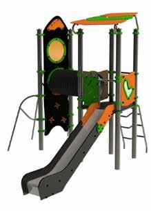 Playground 75 Popa Dual climbing walls and slides "pirate ship" play