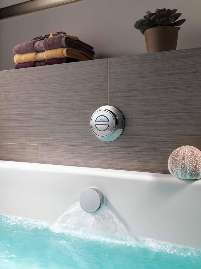 Perfectly blended bath water is delivered via a sleek and stylish overflow filler, to your chosen depth