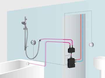 overflow filler A shower over a bath is an ideal combination for homes without the additional space for an enclosure and a bath.