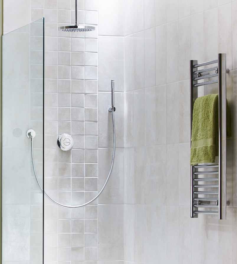 Luxuriate in the elegant simplicity of digital showering. Set the shower running with one touch, without reaching into the enclosure.