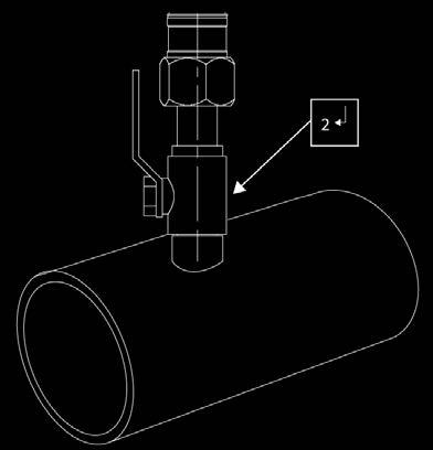The correct insertion depth places the centreline of the sensor access hole in probe at the pipe line s centreline 4.