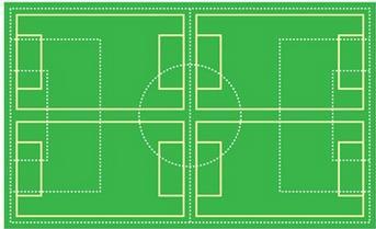MiniRoos Football pitches to the correct dimensions are also set up on existing smaller fields or open grass areas Under 8 9 Two to