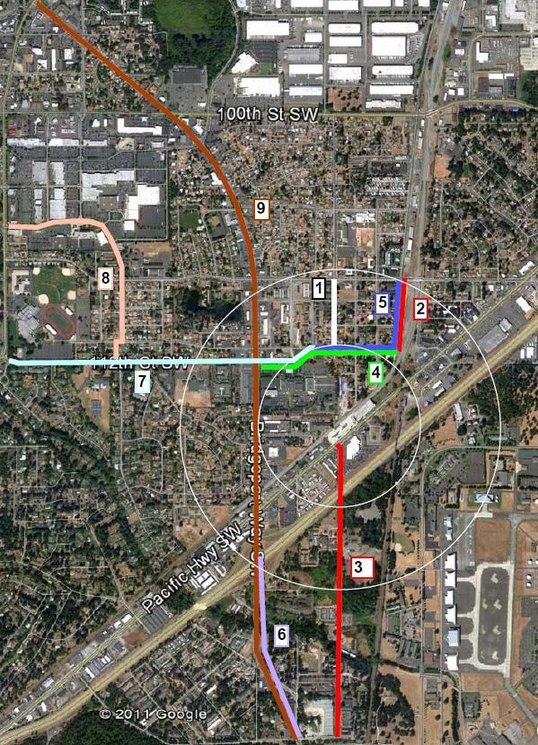 Figure 5-8: Lakewood Station Project Map Source: Google Earth PRO Note: A ¼- and ½-mile