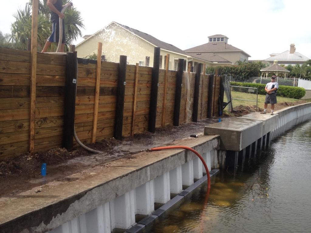 As a result of the litigation, recommendations for rock rip rap solutions to stabilize the existing seawalls issues were offered.