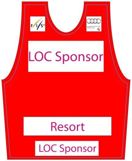 4.3 Competition bib Competition bibs The advertising on the competition bibs for the finals is allocated as follows: