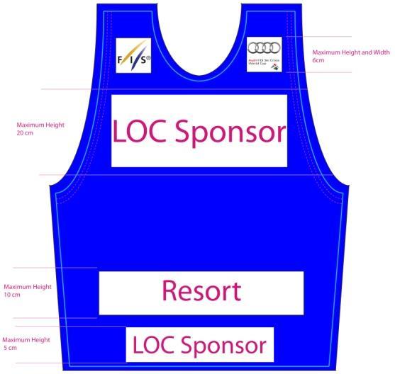height of the logo is 8cm Resort the maximum height of the resort logo is 10cm Technical Information: The layout of the bibs