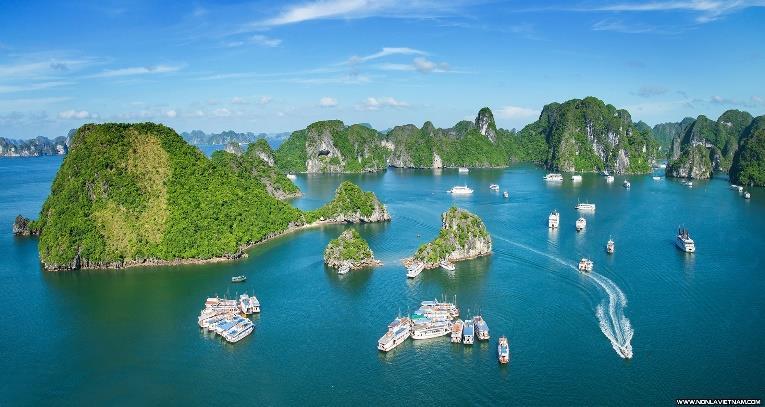 Spend the afternoon cruising around Halong Bay s thousands of limestione islets and caves. Visit a natural grotto with spectacular formations en-route. Night on cruise in Ha Long Bay.