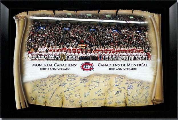 OWN A PIECE OF MONTREAL CANADIENS HISTORY AUTOGRAPHED BY 100 PAST AND PRESENT MONTREAL CANADIENS LEGENDS! ONLY 2 AVAILABLE!