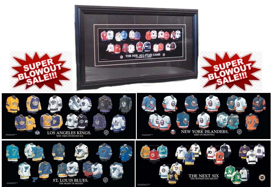PURCHASE YOUR FAVOURITE HOCKEY TEAMS 5x15 FRAMED JERSEY EVOLUTION PRINT This beautifully framed print celebrates the evolution of the teams jersey, significant changes from the teams early beginnings