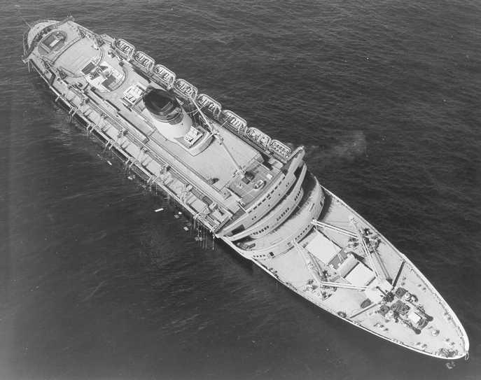 Andrea Doria, 1956 Crashed into by SS Stockholm outside Massachusetts Sank on July 25th 1956 Only 46 of 1706 persons