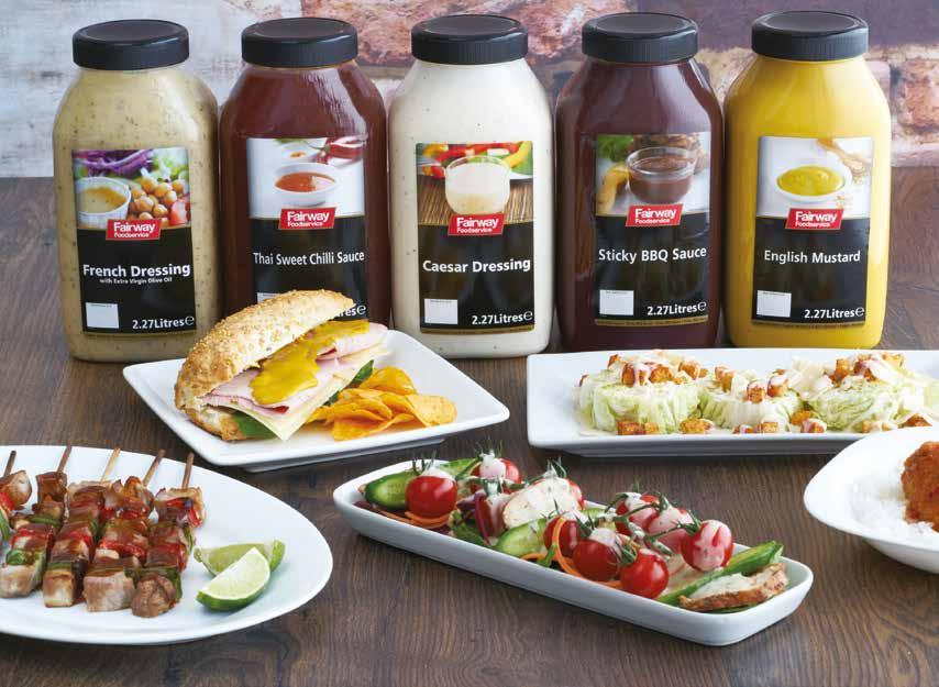 Ready to Use Sauces Our range of ambient sauces, packed in 2.27 litre tubs. Featuring Mustards, Sticky BBQ, Salad Cream and favourites Tomato Ketchup and Brown Sauce.