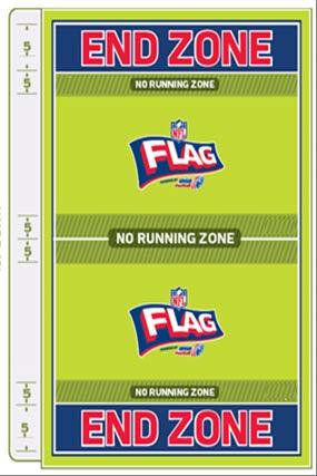 V. FIELD 1. The field dimensions: PreK - 15 yards by 50 yards with two 5-yard end zones and a midfield line-to-gain.
