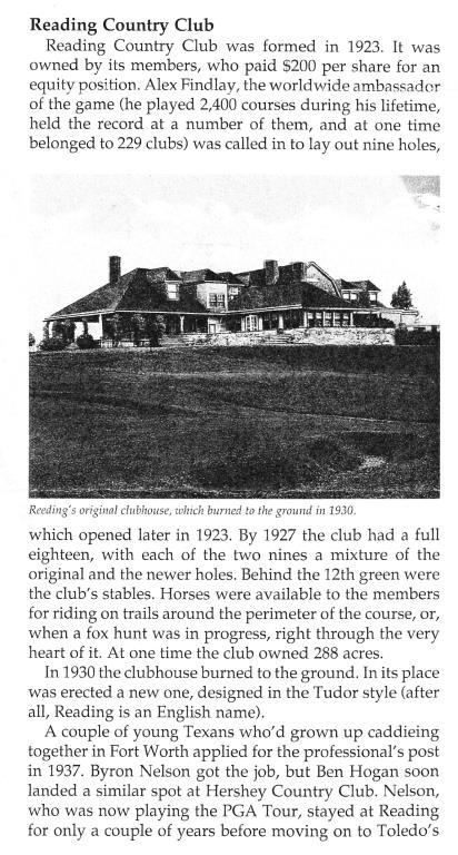 The RCC Story Reading Country Club is included on pages 109 and 110 of James W.