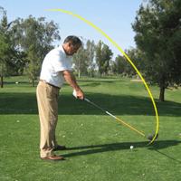 golf club will swing vertical to the ground in the downswing.