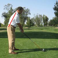 If the shoulders are aiming to the right of the target the golf club will start too much inside the correct path in the backswing.