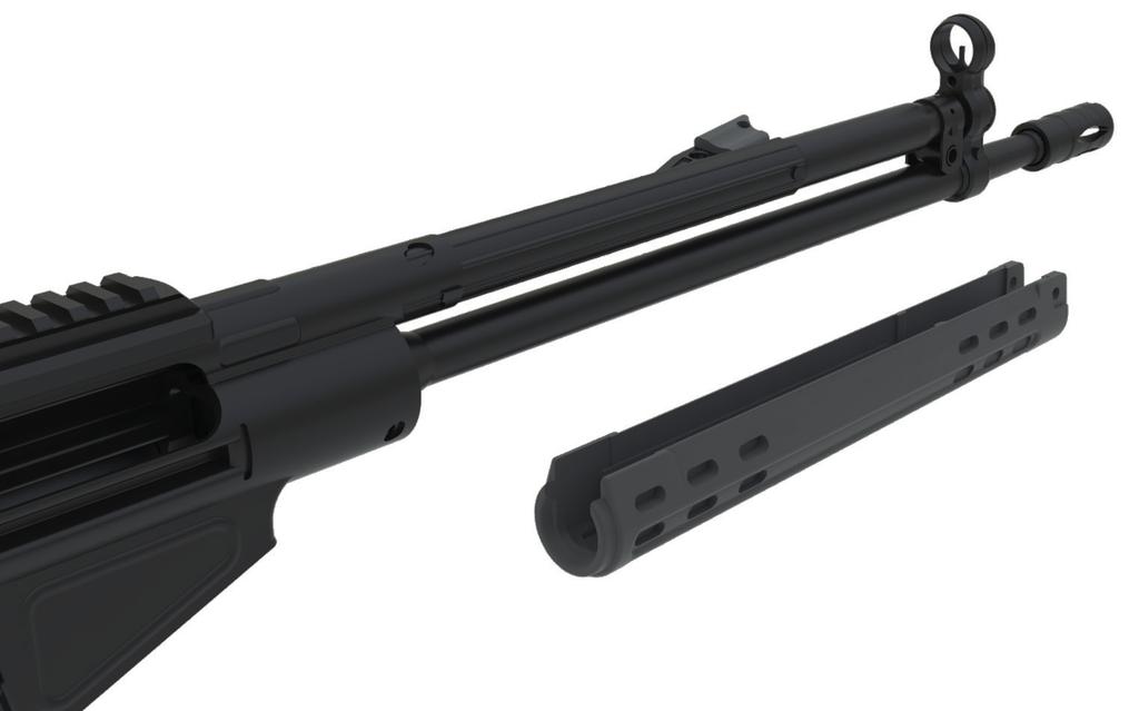 hand guard will slide off of the receiver (see