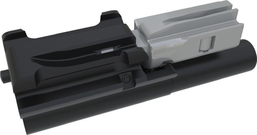 Figure 30- Disassembly of Bolt Carrier Assembly Squeeze the two rollers toghether (see image a), pull the bolt away from the bolt carrier (see image b), and rotate the bolt ~90 degrees