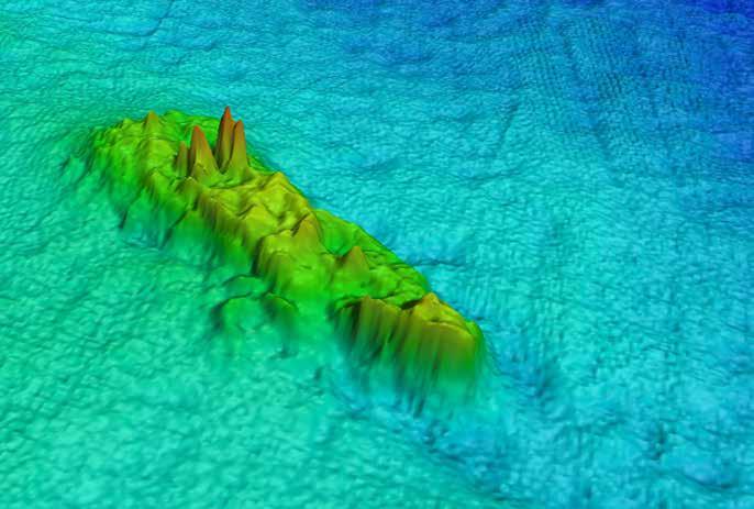 AJ Firth / Fjordr Multibeam image of the wreck of the SS Storm, sunk by a torpedo from a German floatplane in the outer Thames in September 1917.