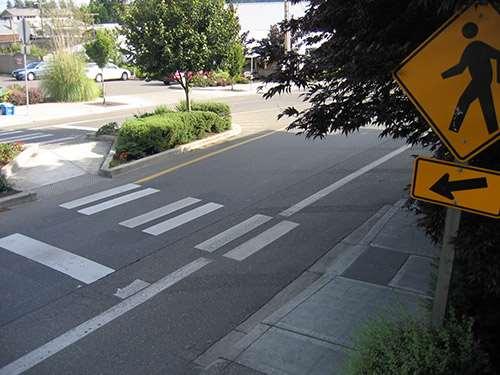 Crosswalks The effectiveness of crosswalks can be increased with: High Visibility Markings Proper