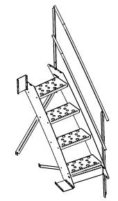 Original Sidewall Stairs (Not for Commercial Use) 100 Stair Section and Bottom Example, Figure 15 GMAdapter Kit (parts for bottom section), Figure 1 On a standard bin, the stair sections used are