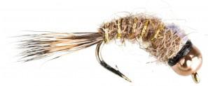 Brown- Olive, Brown, #18 A realistic caddis pupa imitation tied