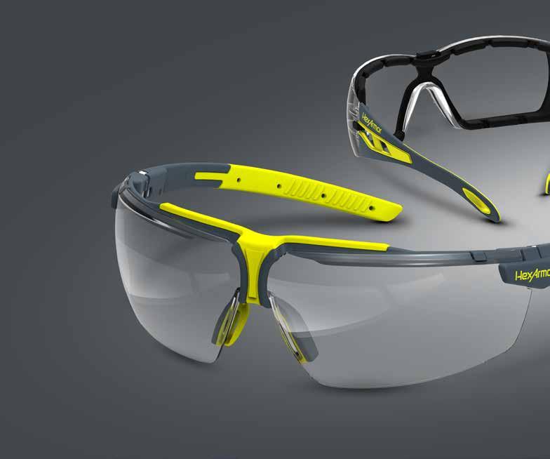 SUPERIOR COMFORT AND STABILITY Glasses, Gasket and Goggles Adaptive, soft-grip side arms for a non-slip fit Dual-injection molded
