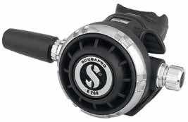 Metal components (inlet tube, orifice, inhalation control knob and hose connector) provide excellent cold-water performance, and a left-right hose attachment option is ideal for technical diving