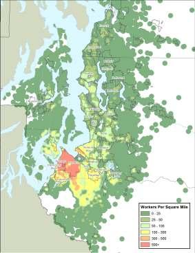 Where Tacoma Workers Lived: 2006 66% lived in Pierce County 37 Area County # of Workers % of Jobs City of Tacoma Pierce 32,400 31% Southeastern Pierce County Pierce 23,900 23% Southwest Pierce County