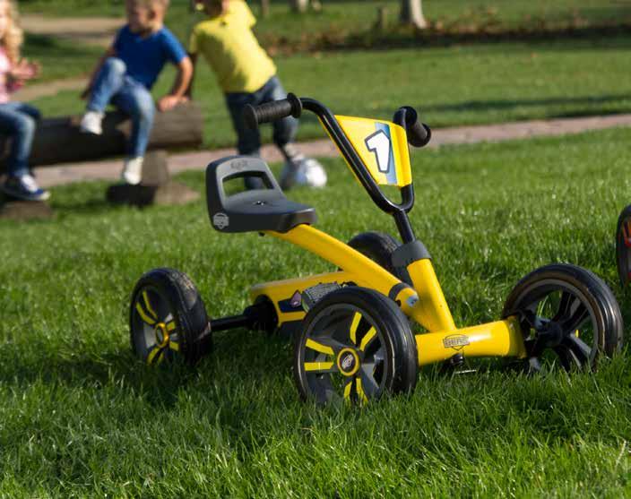 Due to its size and EVA tyres the BERG Buzzy Yellow can be used indoors and outdoors. Even rain won t stop you from enjoying your go-kart rides.