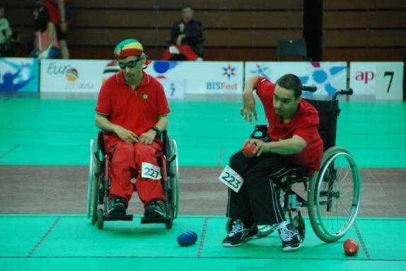 Boccia is a paralympic sport that tests muscle control and accuracy. Players propel balls to land close to a target ball. The balls can be rolled, thrown, kicked or released down.