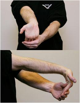 Exercise No. 10 Wrist Flexor Stretch Keeping elbow straight with the palm of your hand facing up, grasp the involved hand/fingers and bend the wrist do Wrist Flexor Stretch.