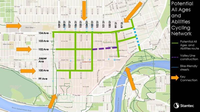14 Edmonton Downtown Bike Network Context: Downtown Growth increased conges?