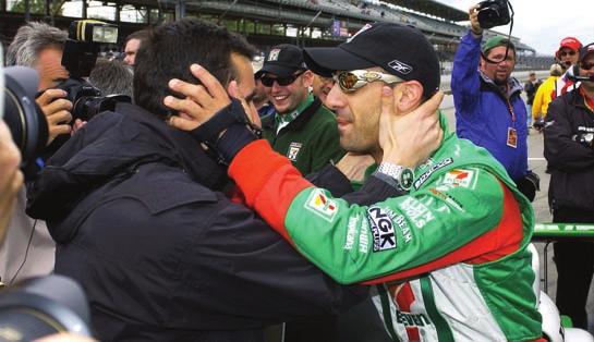 With the cameras rolling, Franchitti jokingly kissed Kanaan on the forehead. "This has been so hard for him," Kanaan said.