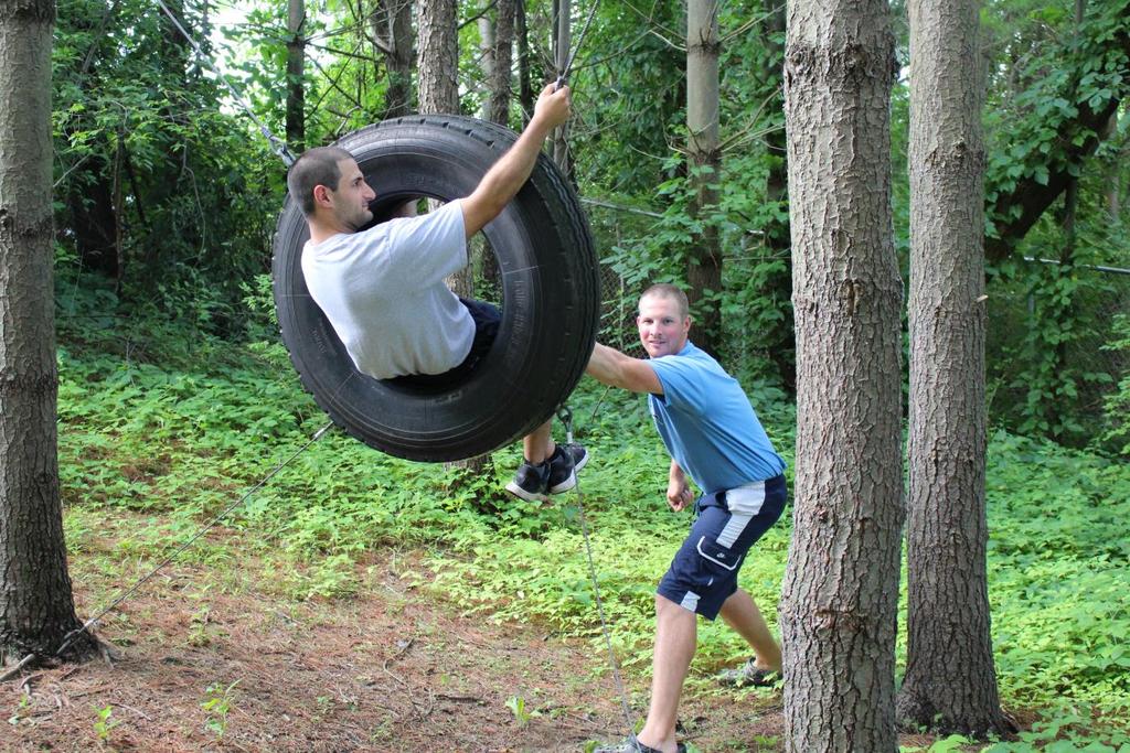 Hanging Tire Objective 1. Move your group through the tire to the other side. 2.