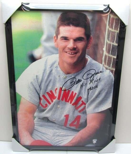 3. Pete Rose Signed Reds 16x20 Photo 1st Game 4-8-63 Inscription PSA (BWU001-IS) $226 4. Pete Rose signed bat inscribed "Hit King" (BWU001-IS) $289 5.