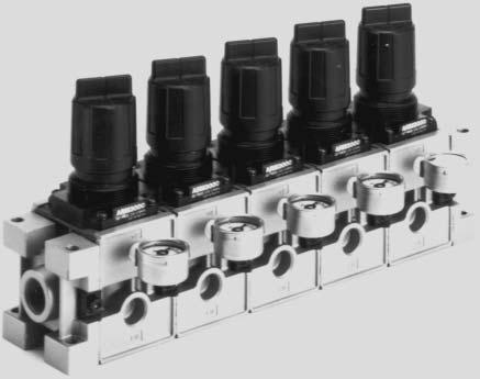Manifold Regulator Modular Style Series ARM00/000 A modular type that can be freely mounted on a manifold station. Optimal for central pressure control. Easily set up using the new handle.