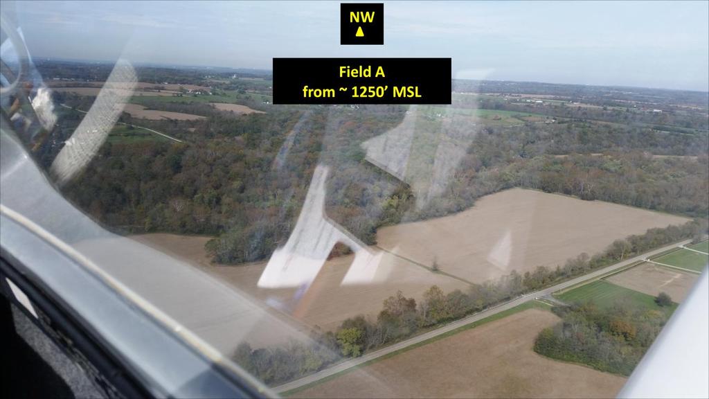 FIELD A From the air, Field A appears as seen below. Keep in mind though that this view is higher than what you would see with a rope break below 200 AGL'.