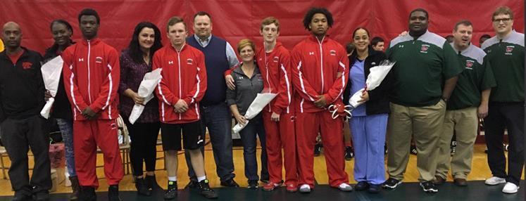 Wrestling: The LN wrestlers (6-5) lost a hard fought dual match to Carmel on senior night. Seniors Dheonte Unseld, James Despain, Donny Logan, and Tyler Majors were recognized before the match.