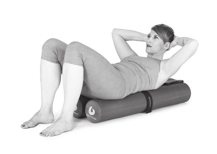 I. Supine Series Rollers Together, Headrest Flat A. ABDOMINAL CURL WITH TWIST Lay supine with your hips on the rollers and head on the headrest.
