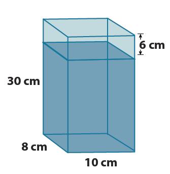 Example 1: Measuring a Container s Capacity A box in the shape of a right rectangular prism has a length of in., a width of in., and a height of in. The base and the walls of the container are in.