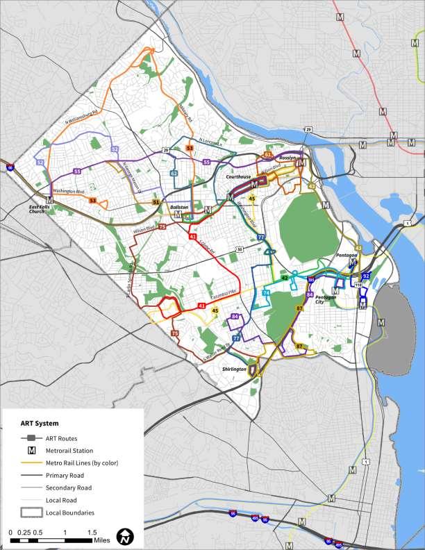 Figure 1 Arlington Regional Transit System Map