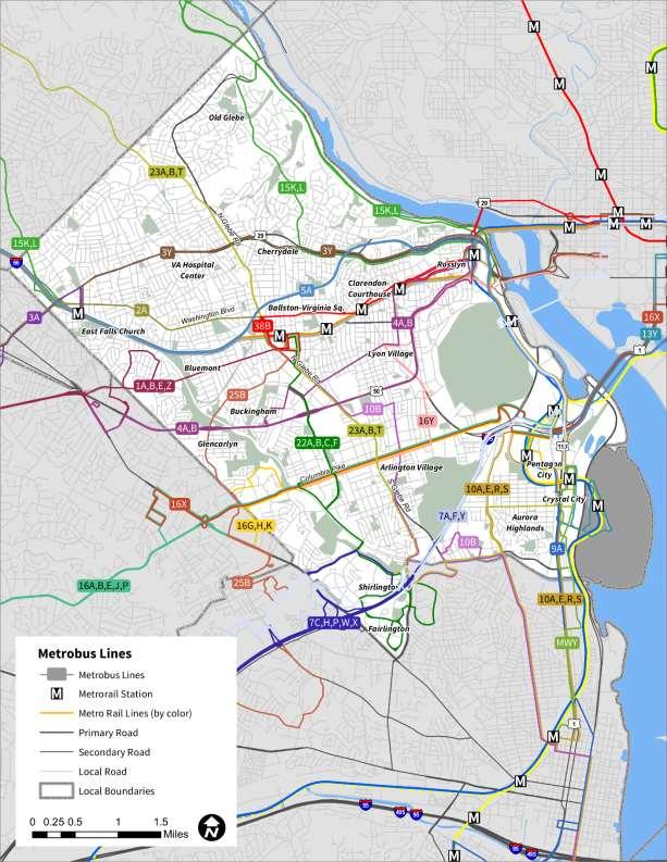 Figure 2 Metrobus System Map (Arlington County)