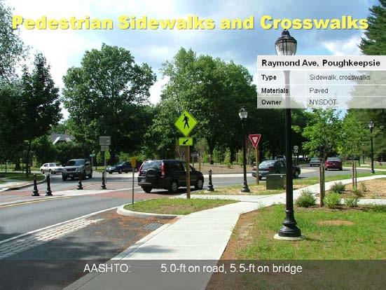 Slide 19. There are many pedestrian facilities, and sidewalks are important possible connectors for the bridge.