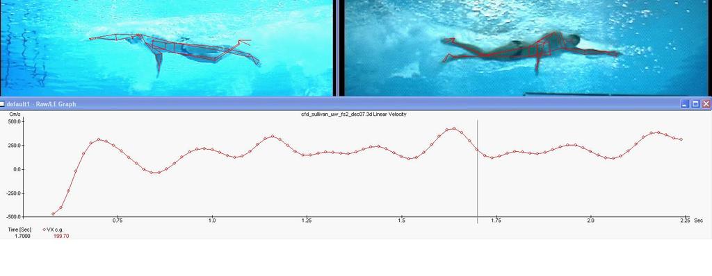 Chapter 3 - CFD model methodology and passive drag validation swimmer performed his regular freestyle technique and a full 3D kinematic analysis was performed using manual video digitising, based on