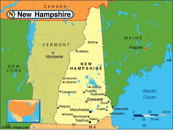 I was surprised to find out that New Hampshire does have an Atlantic Ocean shoreline that is 18 miles wide and a Great Bay that connects to the ocean.
